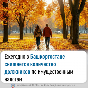Ежегодно в Башкортостане снижается количество должников по имущественным налогам